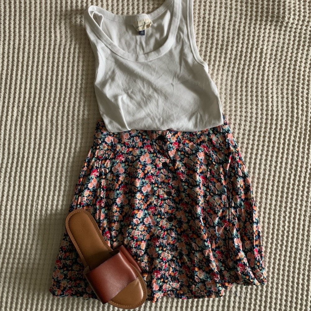 Lush Floral Mini Skirt